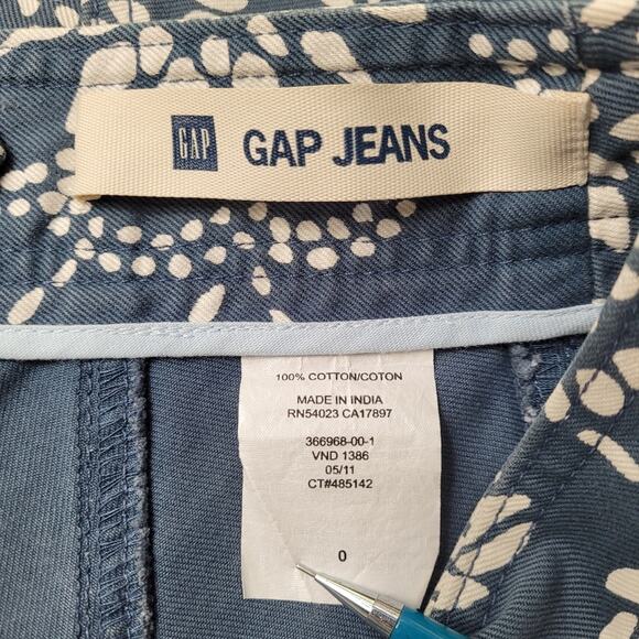Gap Jeans Dusty Blue Floral Skirt size 0 - Picture 5 of 8